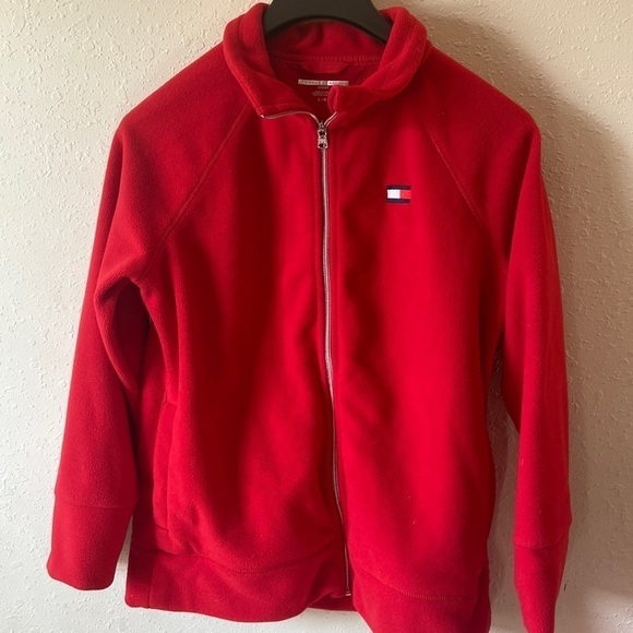 NWOT Tommy Hilfiger, full, zip fleece red G3 - Picture 1 of 5